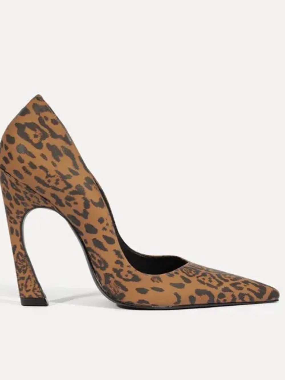SCHUTZ Leopard Print Tan and Black Pointed Toe Pumps - Picture 2 of 5